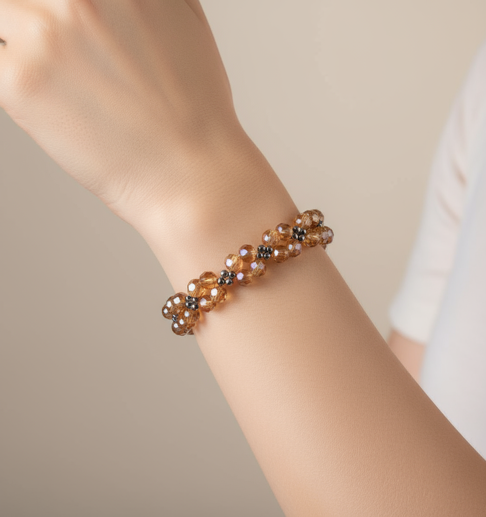 Bracciale in acciaio inox e cristallo sfaccettato, lucente e brillante – Anaca Jewelry