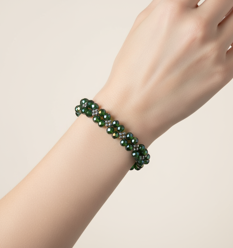 Bracciale in acciaio inox e cristallo sfaccettato, lucente e brillante – Anaca Jewelry
